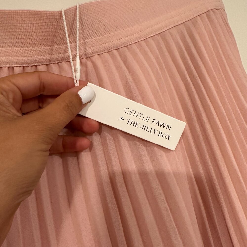 Pleated Midi Skirt - Blush Pink - Picture 2 of 4
